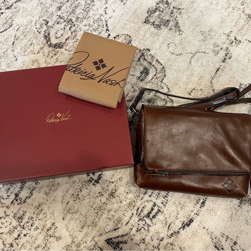 Patricia Nash Crossbody leather brown NWT vintage distressed - Picture 5 of 7
